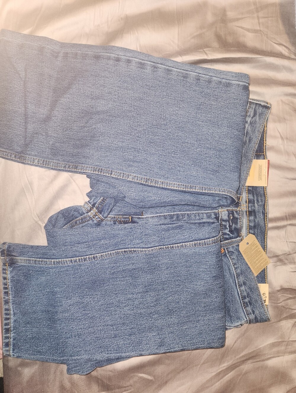 Levi's Medium Blue Denim Jeans with Golden Topstitch